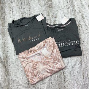 [Danskin] Pajama Top Bundle Size L Large Womens Soft Short Sleeve Shirt T-Shirt